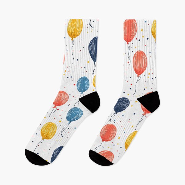 Item preview, Colorful Balloons Going Up - Whimsical Hand-Drawn Illustration designed and sold by ArtfullyJua.