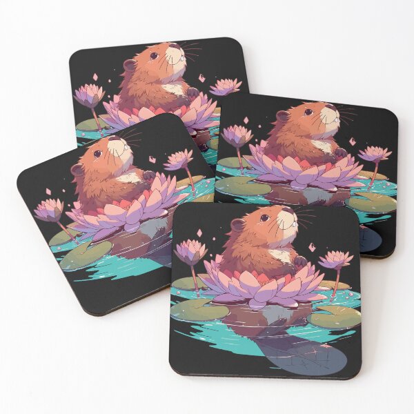 Artikelvorschau, Kawaii Biberbad mit Seerose entworfen und verkauft von TomFrontierArt.