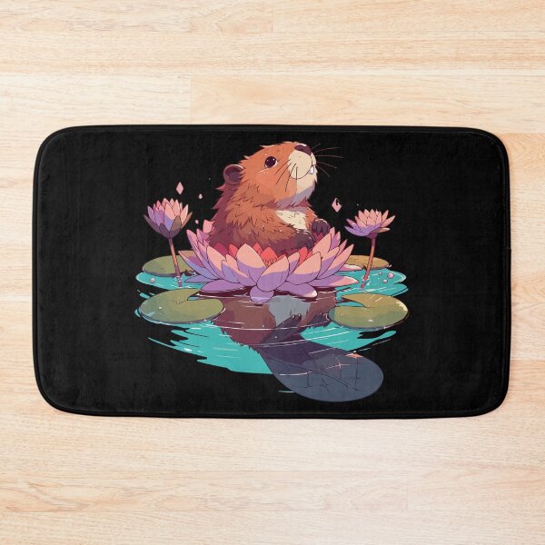 Artikelvorschau, Kawaii Biberbad mit Seerose entworfen und verkauft von TomFrontierArt.