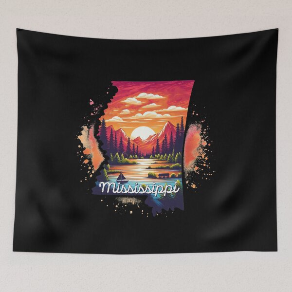 Item preview, Mississippi retro travel map of United States designed and sold by CleanDecor.