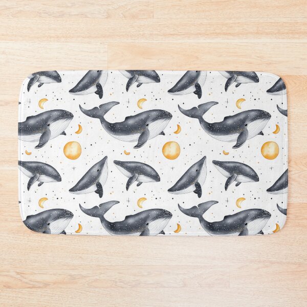 Item preview, Whales floating with stars, moon, and planets. designed and sold by MystiS.
