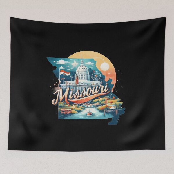 Item preview, Missouri retro travel map of United States designed and sold by CleanDecor.