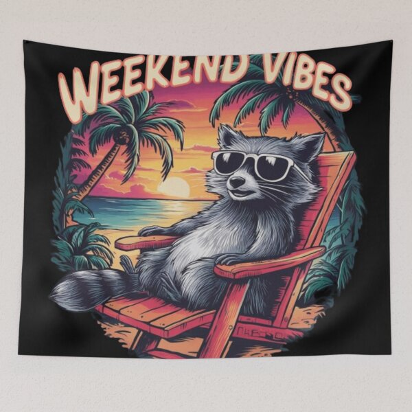 Item preview, Weekend Vibes Raccoon designed and sold by JMMR.