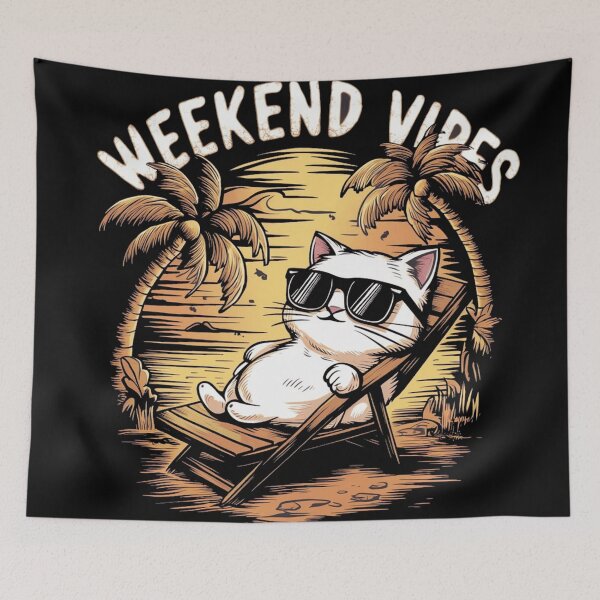 Item preview, Weekend Vibes Cat designed and sold by JMMR.