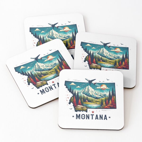 Item preview, Montana retro travel map of United States designed and sold by CleanDecor.