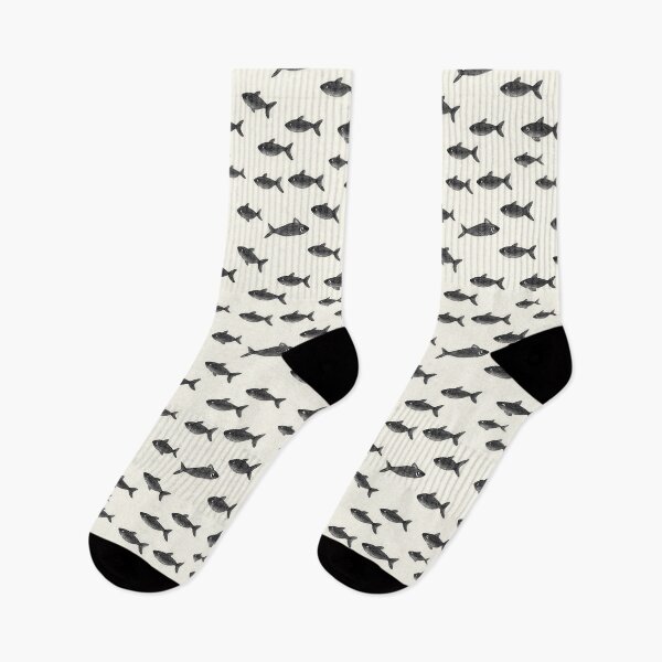 Item preview, Simple black fish pattern on a light background. designed and sold by MystiS.