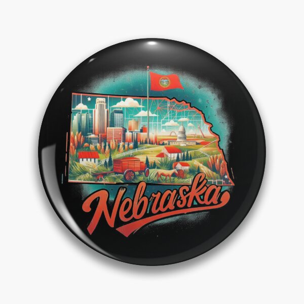 Item preview, Nebraska retro travel map of United States designed and sold by CleanDecor.