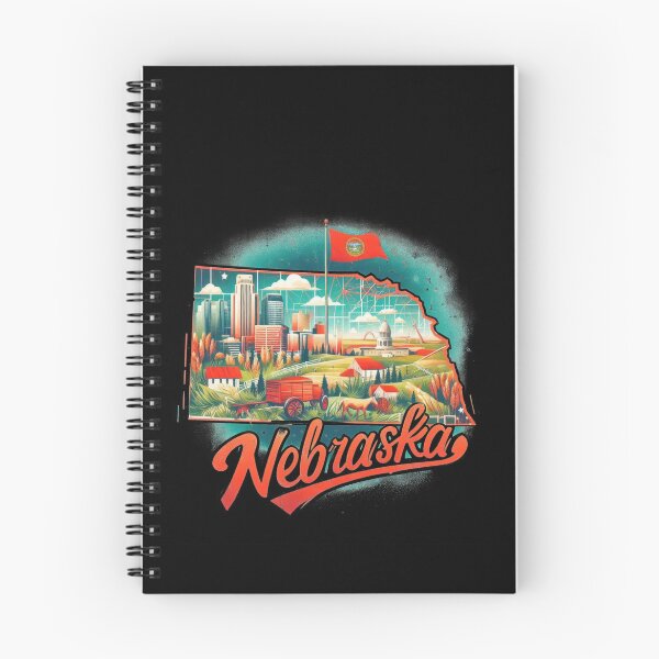 Item preview, Nebraska retro travel map of United States designed and sold by CleanDecor.