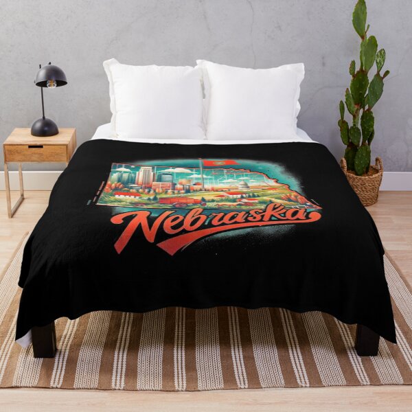Item preview, Nebraska retro travel map of United States designed and sold by CleanDecor.