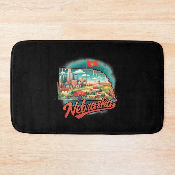 Item preview, Nebraska retro travel map of United States designed and sold by CleanDecor.