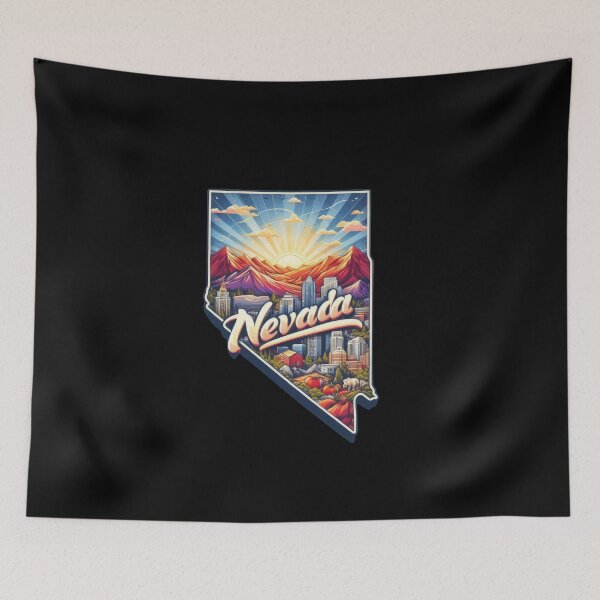 Item preview, Nevada retro travel map of United States designed and sold by CleanDecor.