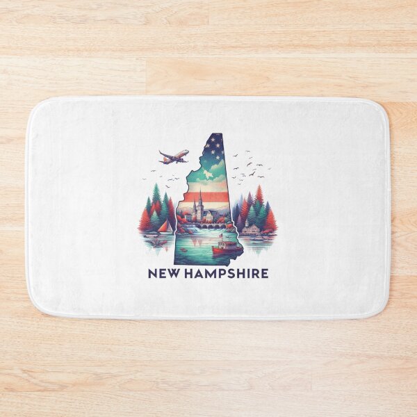 Item preview, New Hampshire retro travel map of United States designed and sold by CleanDecor.