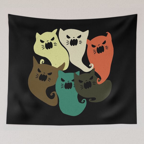 Item preview, Hissing Ghost Cats designed and sold by wildjellybeans.