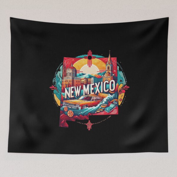 Item preview, New Mexico retro travel map of United States designed and sold by CleanDecor.