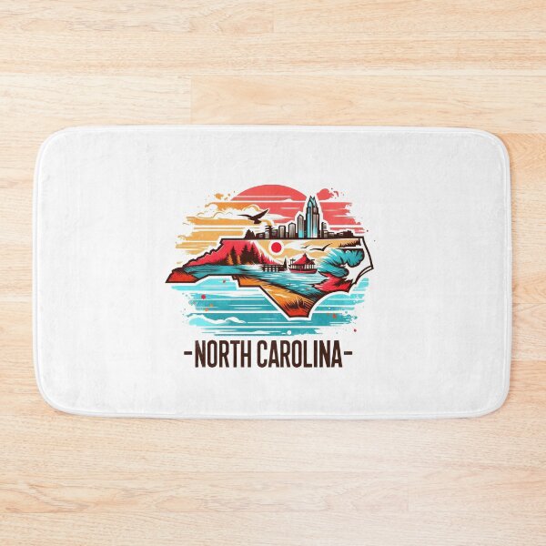Item preview, North Carolina retro travel map of United States designed and sold by CleanDecor.