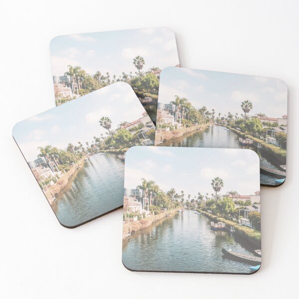 Item preview, Los Angeles, USA I Venice beach canals retro vintage aesthetic, palm trees, californian architecture midcentury coastal like on the coast in Miami with a argentic film camera in pastel summer color designed and sold by Julie Travel Photography.