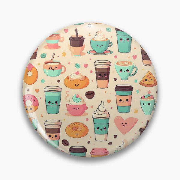 Aperçu de l'œuvre Joli motif kawaii avec du café, du milkshake et des beignets créée et vendue par Silbays.