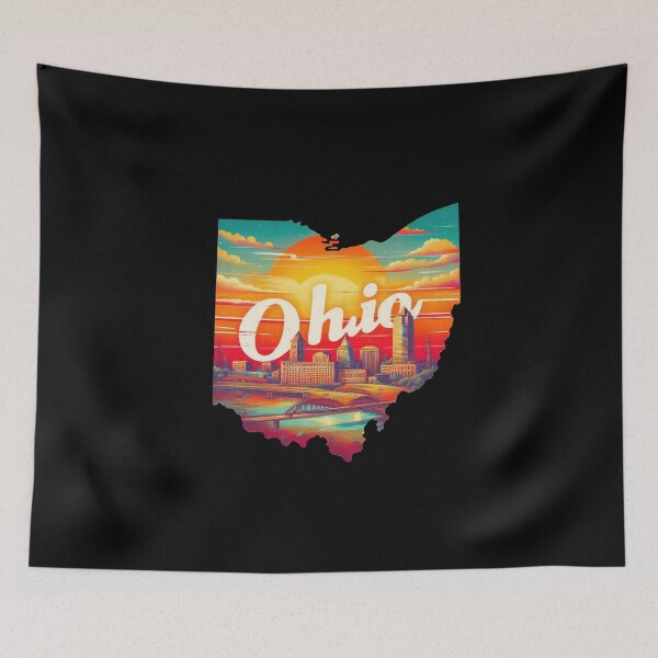 Item preview, Ohio retro travel map of United States designed and sold by CleanDecor.