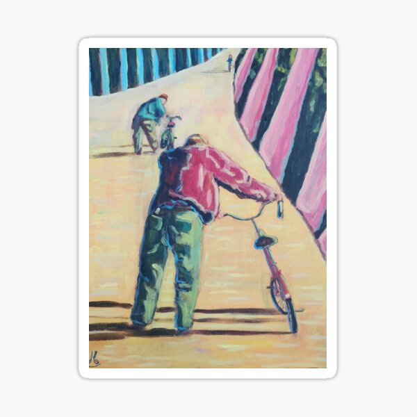 Item preview, a man with bicycle designed and sold by MonicaSpolsky.