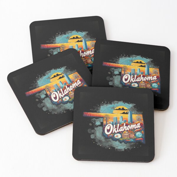 Item preview, Oklahoma retro travel map of United States designed and sold by CleanDecor.