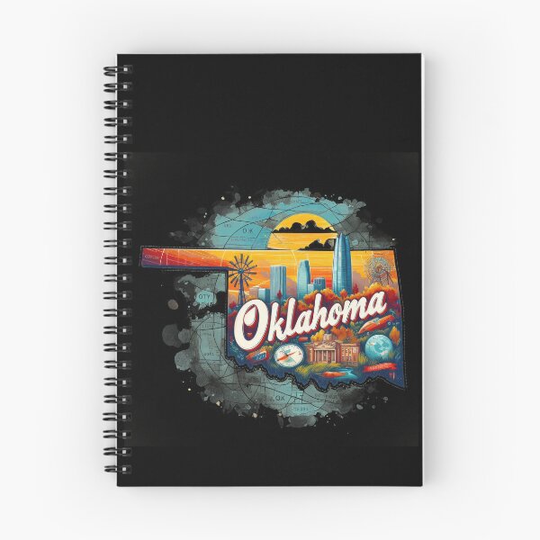 Item preview, Oklahoma retro travel map of United States designed and sold by CleanDecor.