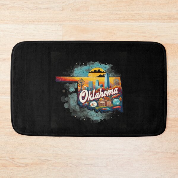 Item preview, Oklahoma retro travel map of United States designed and sold by CleanDecor.