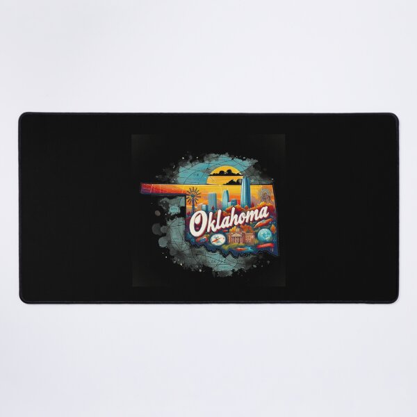 Item preview, Oklahoma retro travel map of United States designed and sold by CleanDecor.