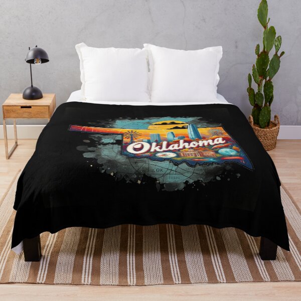 Item preview, Oklahoma retro travel map of United States designed and sold by CleanDecor.