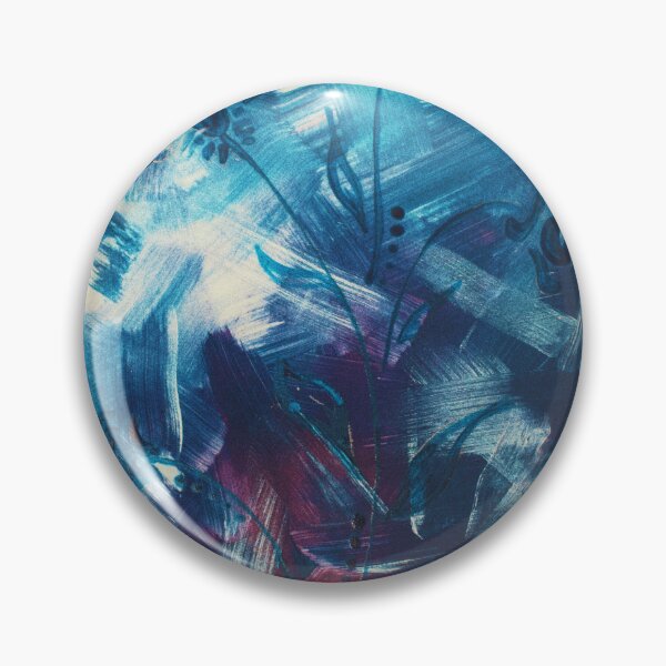 Item preview, Blue Brushstrokes Hidden Flowers designed and sold by VariARTyPrints.