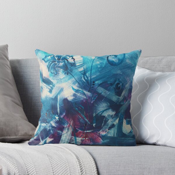 Item preview, Blue Brushstrokes Hidden Flowers designed and sold by VariARTyPrints.