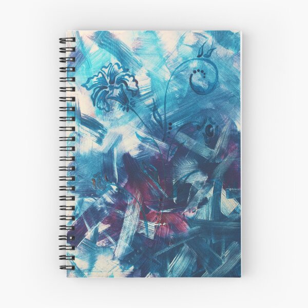 Item preview, Blue Brushstrokes Hidden Flowers designed and sold by VariARTyPrints.