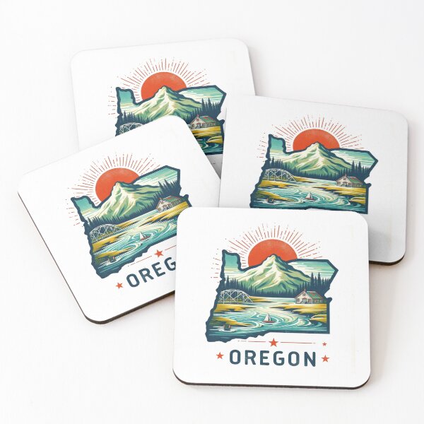 Item preview, Oregon retro travel map of United States designed and sold by CleanDecor.