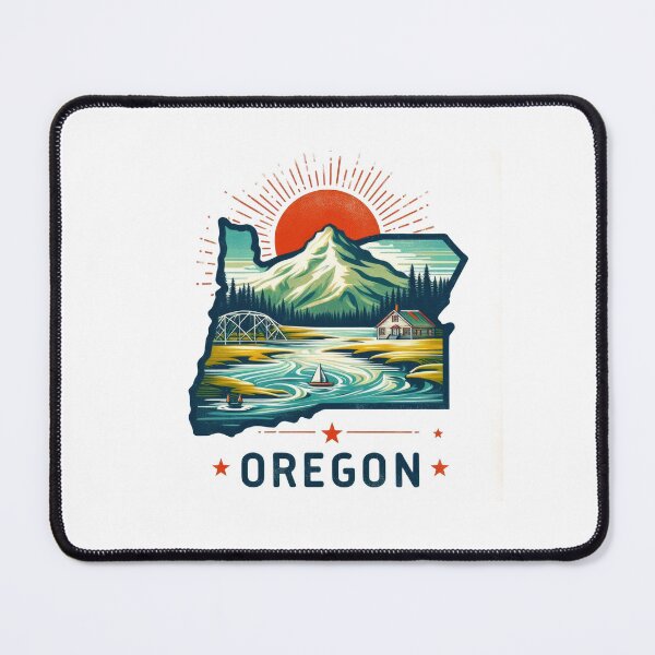 Item preview, Oregon retro travel map of United States designed and sold by CleanDecor.