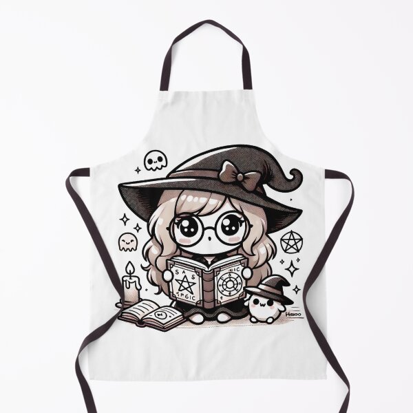 Item preview, Kawaii Witch with Spellbook Adorable Halloween Magic designed and sold by Pattamo1.