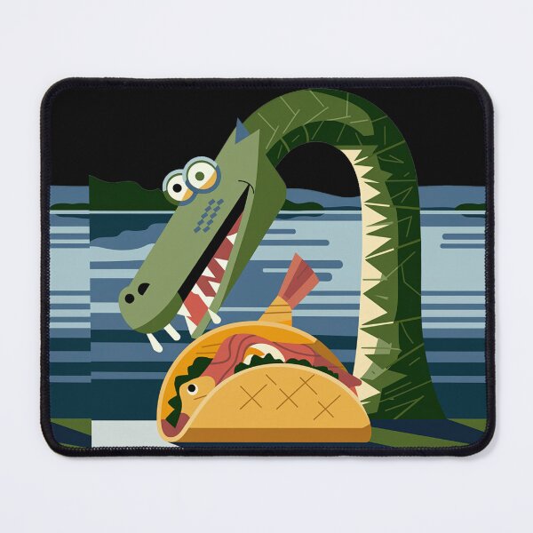 Item preview, Funny Loch Ness Monster eating Fish Taco designed and sold by Nature's Fancy.