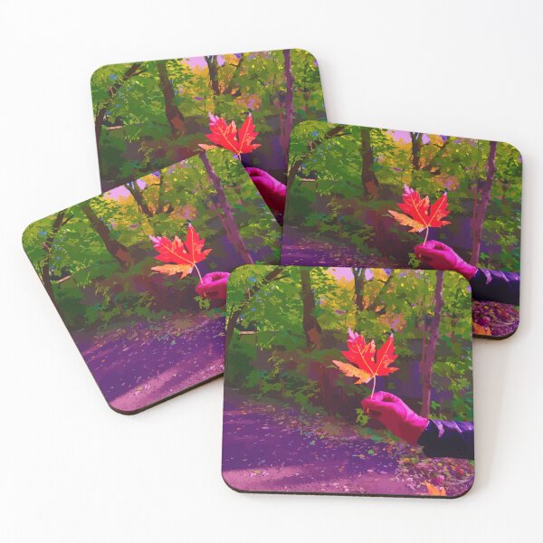 Item preview, Friend's hand holding Canadian maple autumn leaf designed and sold by Dina Akselrod.