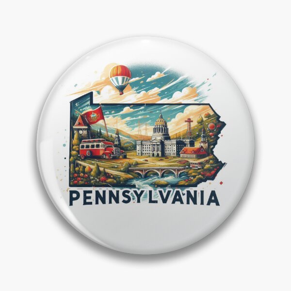 Item preview, Pennsylvania retro travel map of United States designed and sold by CleanDecor.