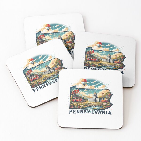 Item preview, Pennsylvania retro travel map of United States designed and sold by CleanDecor.