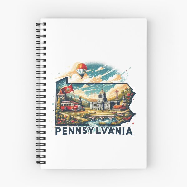 Item preview, Pennsylvania retro travel map of United States designed and sold by CleanDecor.