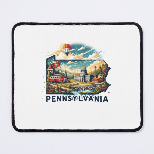 Item preview, Pennsylvania retro travel map of United States designed and sold by CleanDecor.