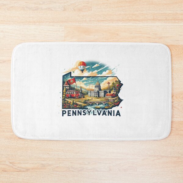 Item preview, Pennsylvania retro travel map of United States designed and sold by CleanDecor.
