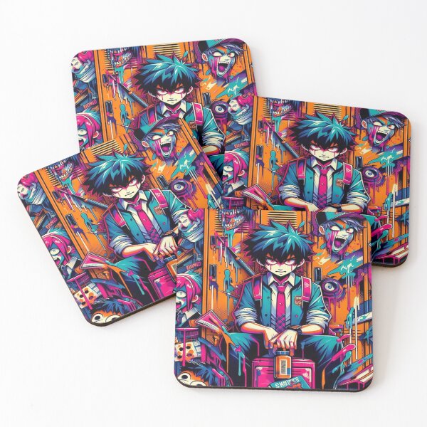 Item preview, falcon88 Seamless Anime School Lockers Graffiti Pattern designed and sold by Imaginarium of Chaos falcon88 .