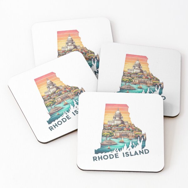 Item preview, Rhode Island retro travel map of United States designed and sold by CleanDecor.