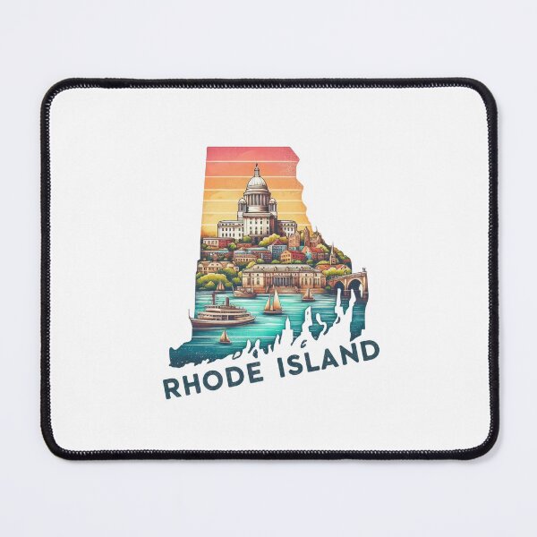 Item preview, Rhode Island retro travel map of United States designed and sold by CleanDecor.