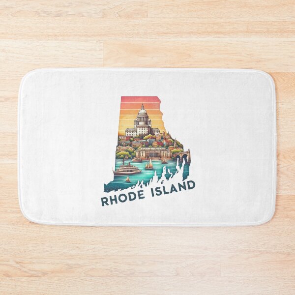 Item preview, Rhode Island retro travel map of United States designed and sold by CleanDecor.