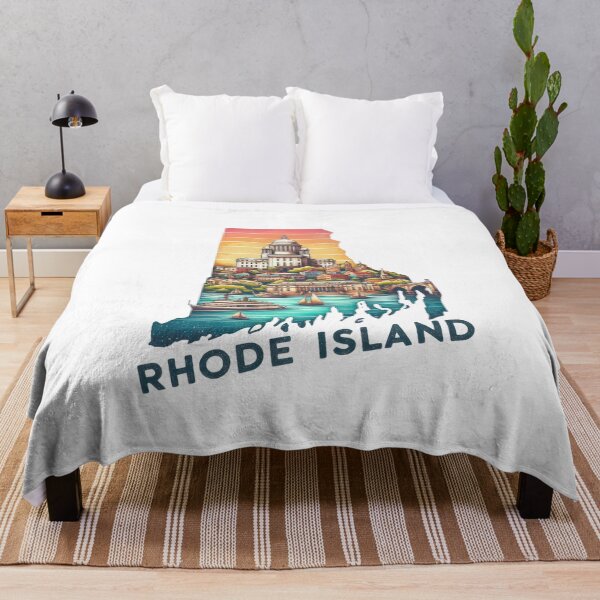 Item preview, Rhode Island retro travel map of United States designed and sold by CleanDecor.