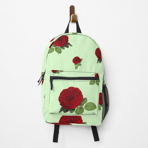 Item preview, sage green background with red and roses designed and sold by 2-Of-A-Kind.