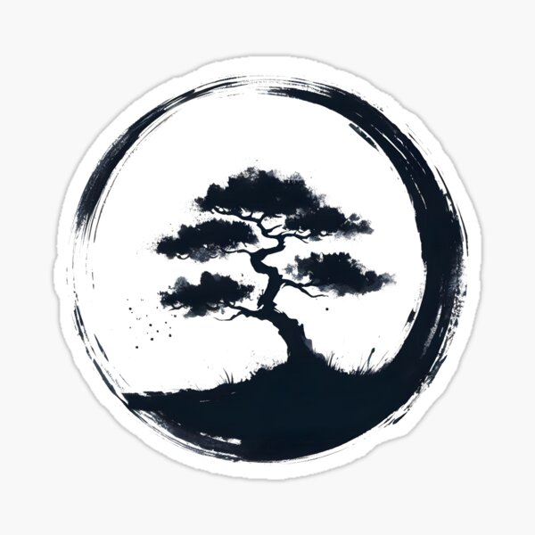 Item preview, Zen Enso Circle and Bonsai Tree  designed and sold by goodday Japan.