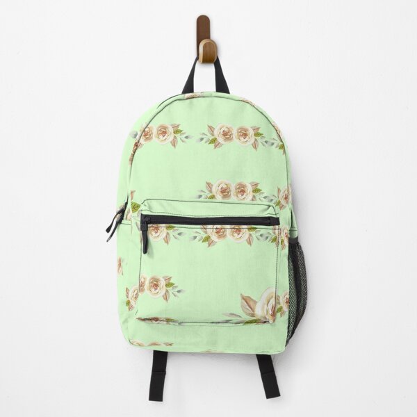Item preview, sage green background with red and cream roses designed and sold by 2-Of-A-Kind.