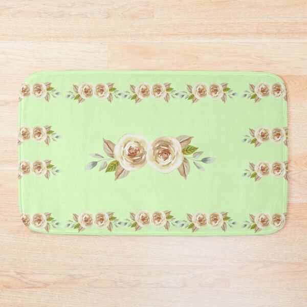 Item preview, sage green background with red and cream roses designed and sold by 2-Of-A-Kind.